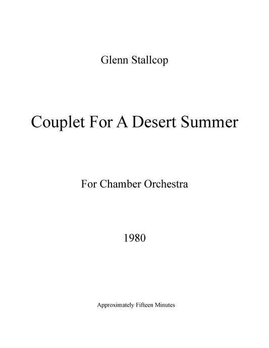 COUPLET FOR A DESERT SUMMER