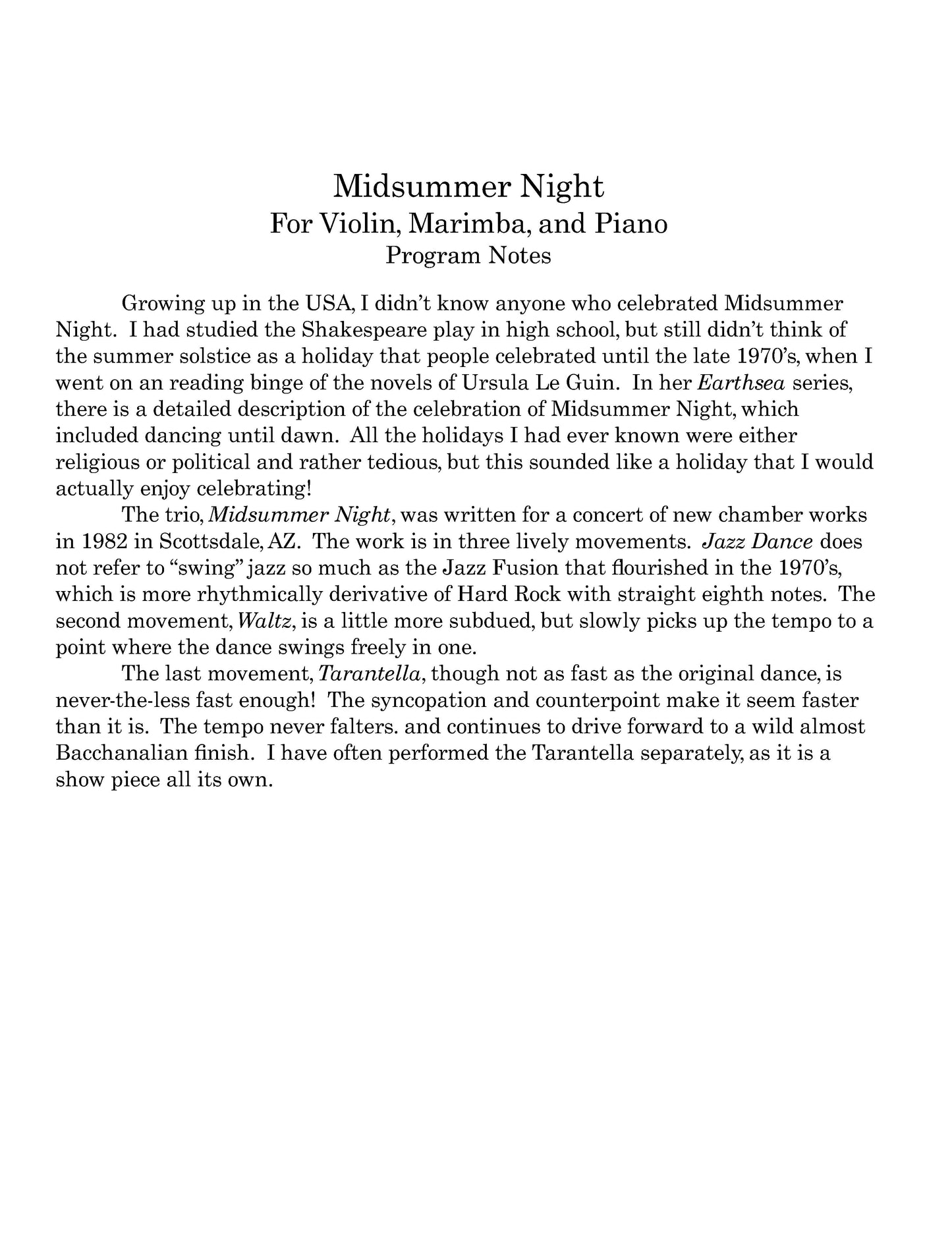 MIDSUMMER NIGHT