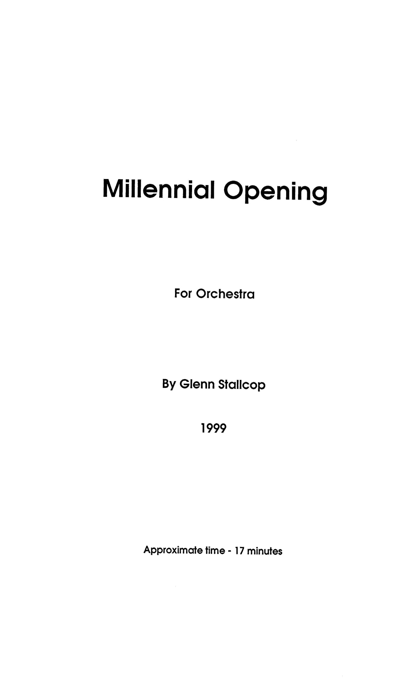 Millennial Opening for Orchestra