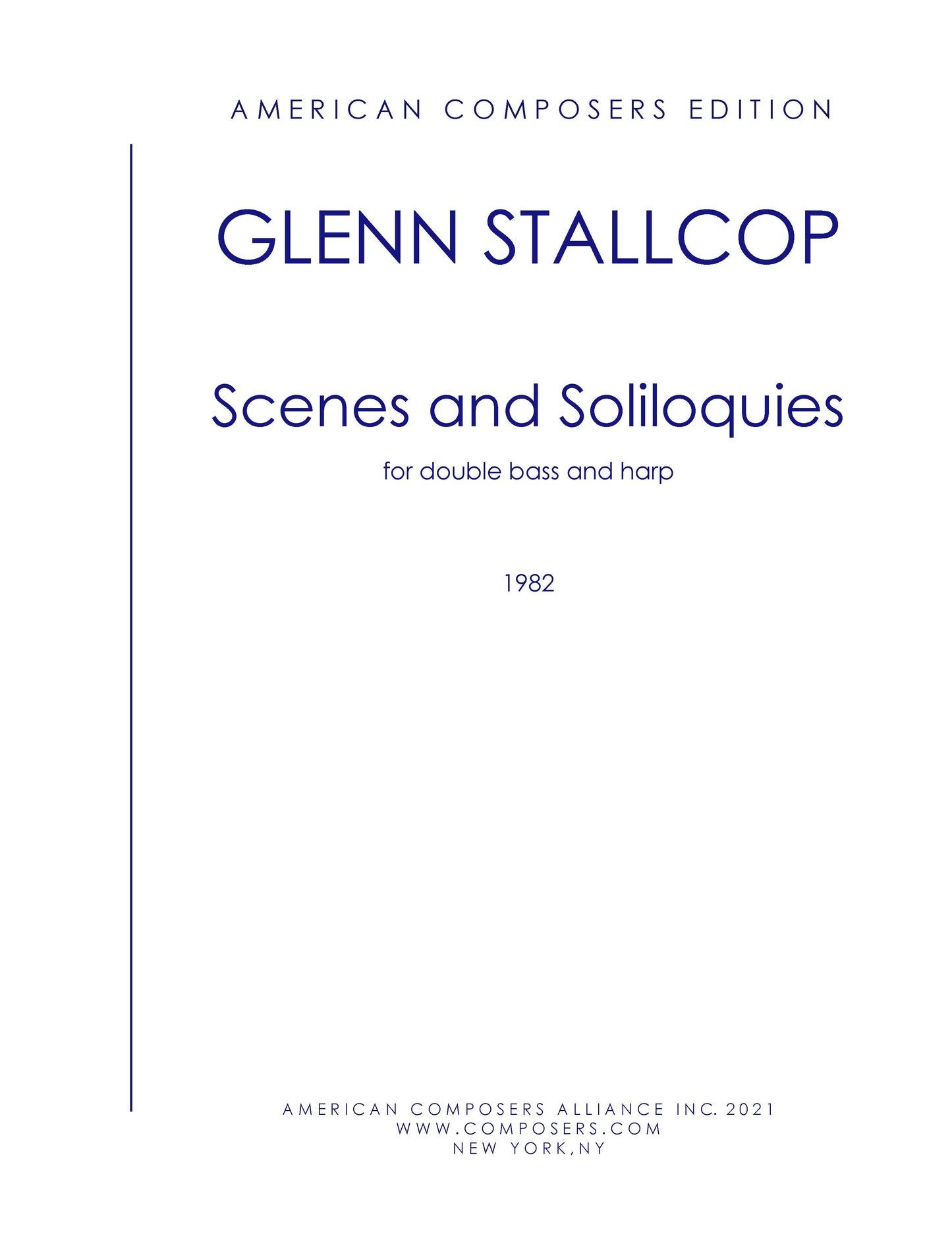 SCENES AND SOLILOQUIES for double bass and harp