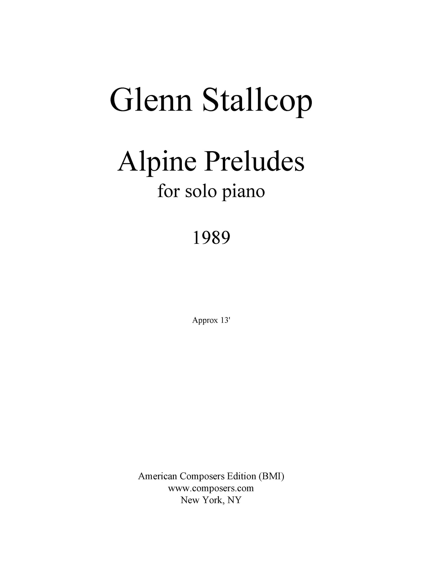 ALPINE PRELUDES