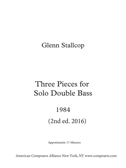 THREE PIECES FOR SOLO DOUBLE BASS