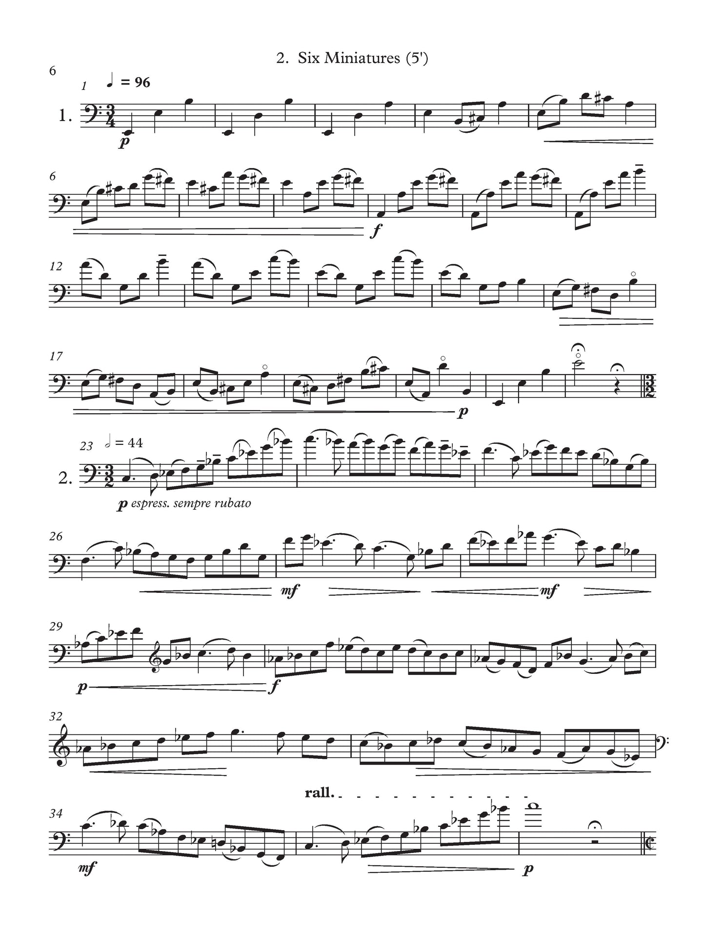 THREE PIECES FOR SOLO DOUBLE BASS