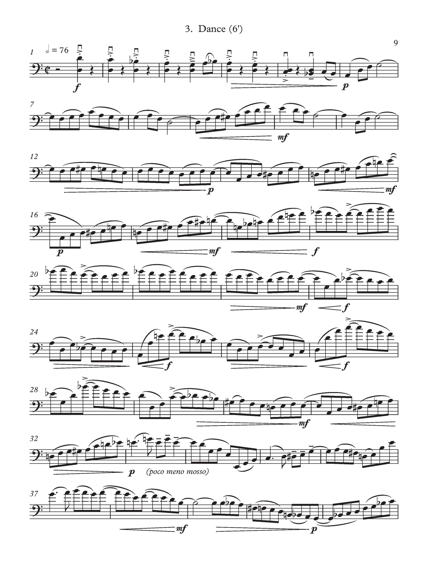 THREE PIECES FOR SOLO DOUBLE BASS