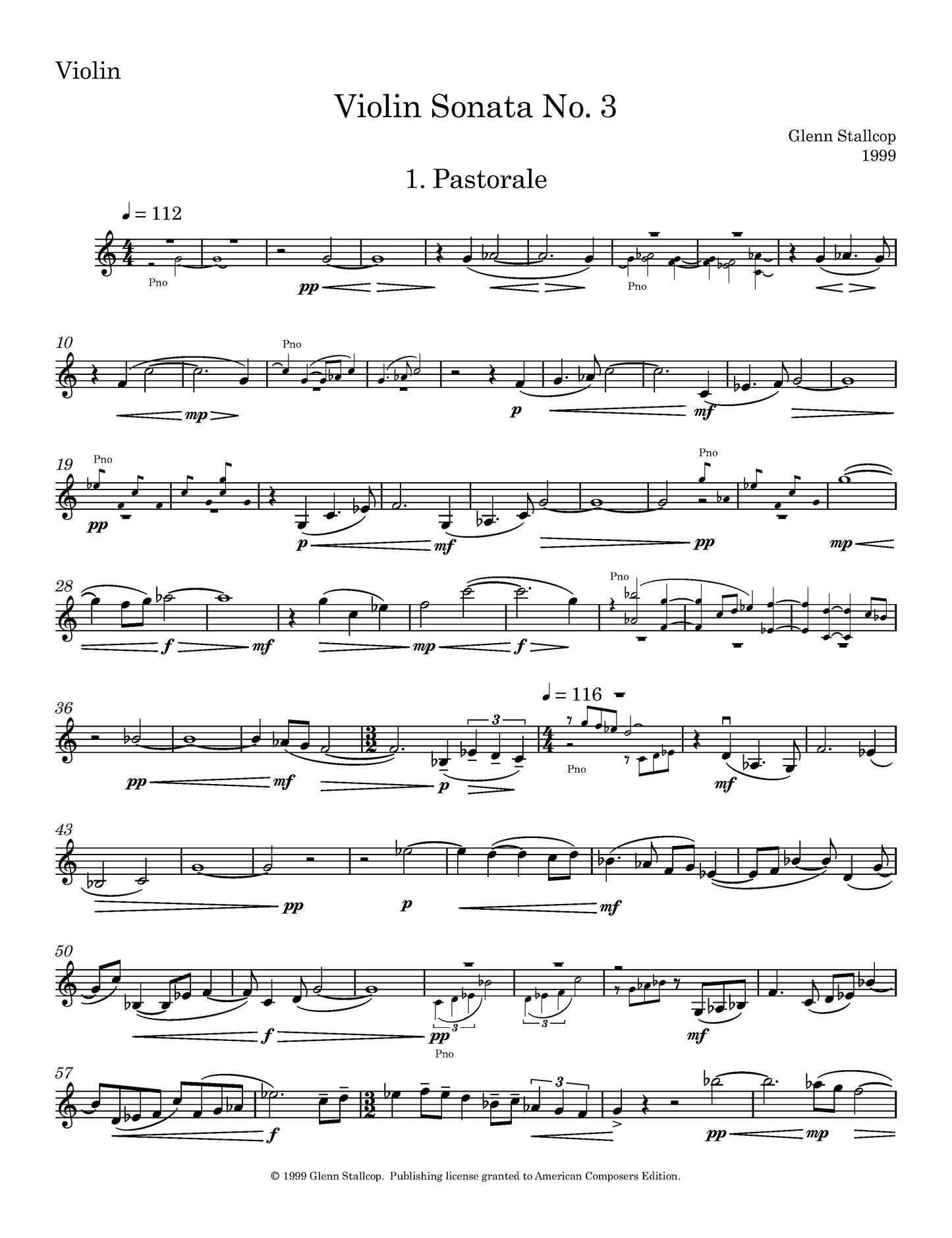 SONATA NO. 3 FOR VIOLIN & PIANO