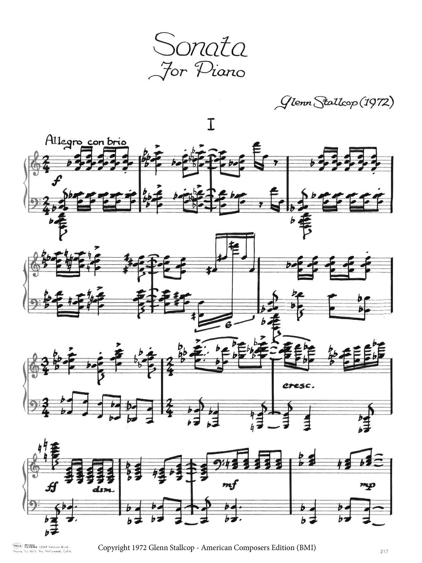 SONATA FOR PIANO