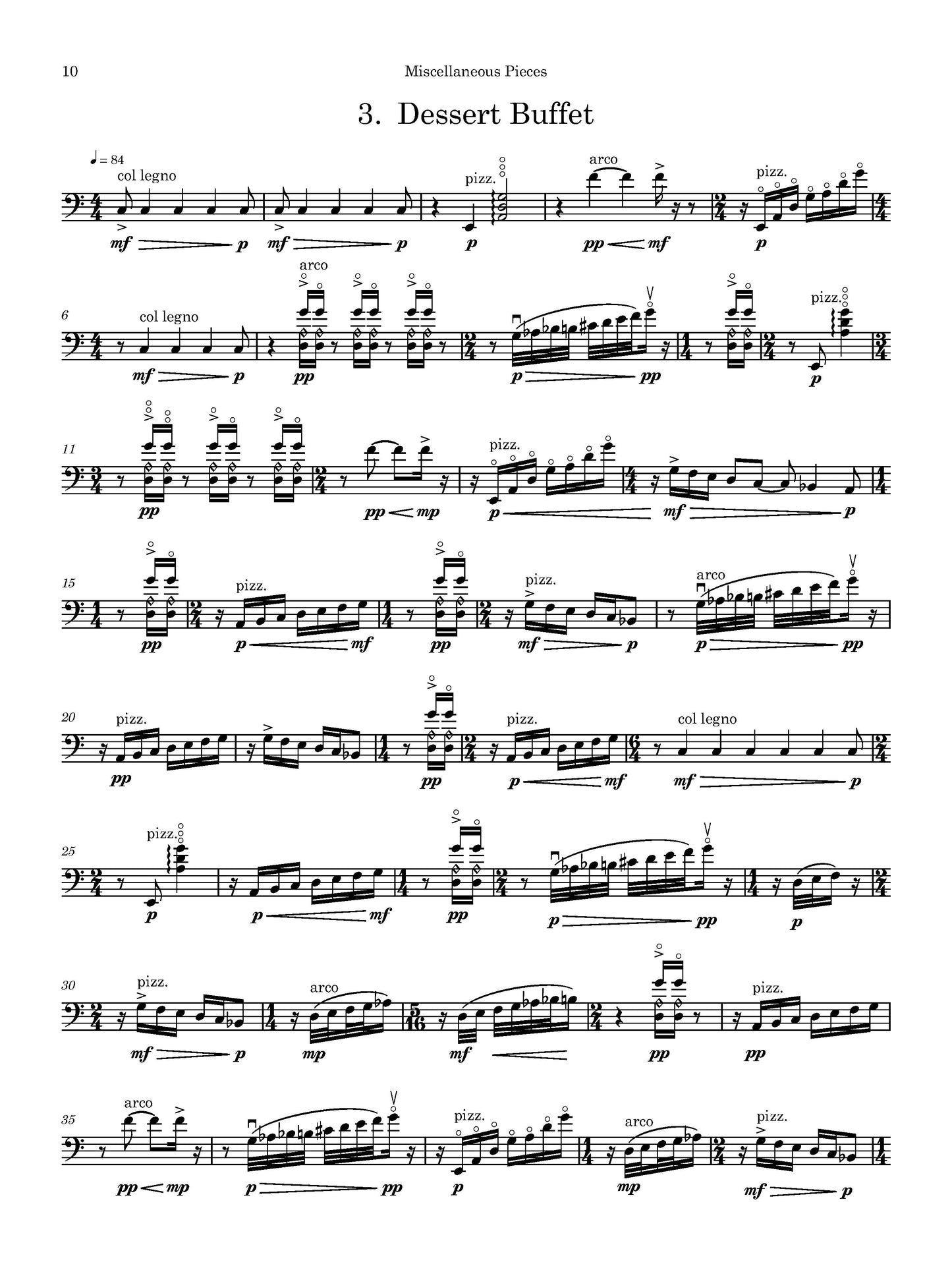 Miscellaneous Pieces for Double Bass Alone