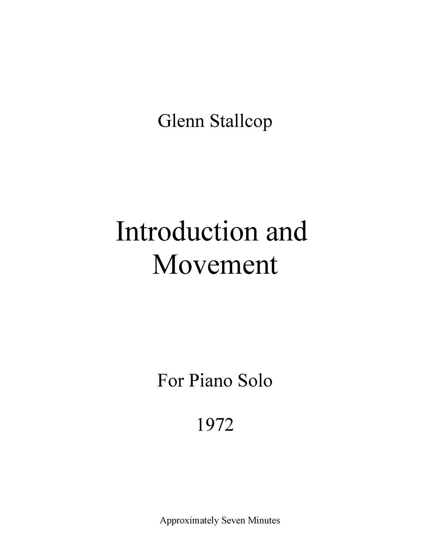 INTRODUCTION AND MOVEMENT