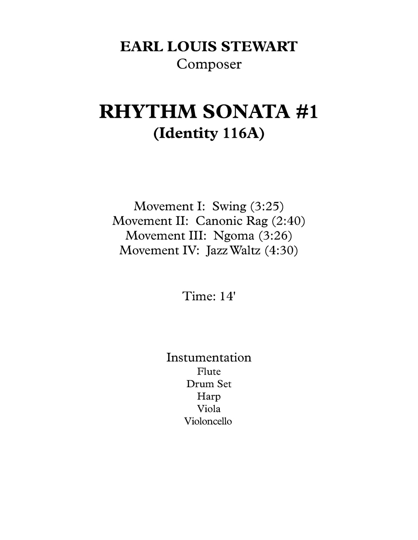 Rhythm Sonata No. 1