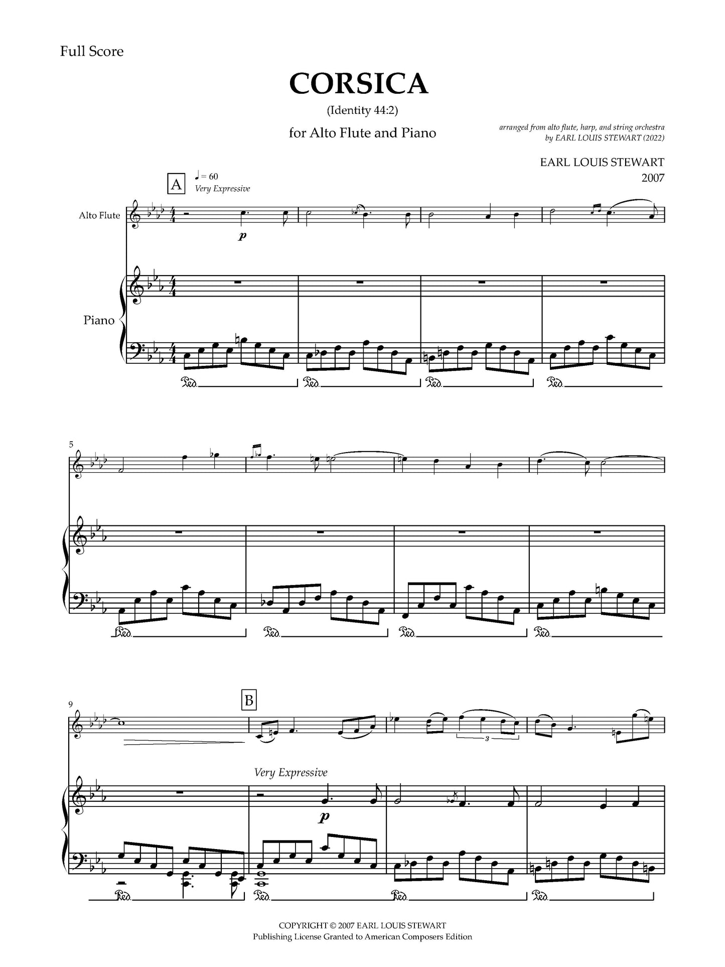 Corsica (for Alto Flute and Piano)