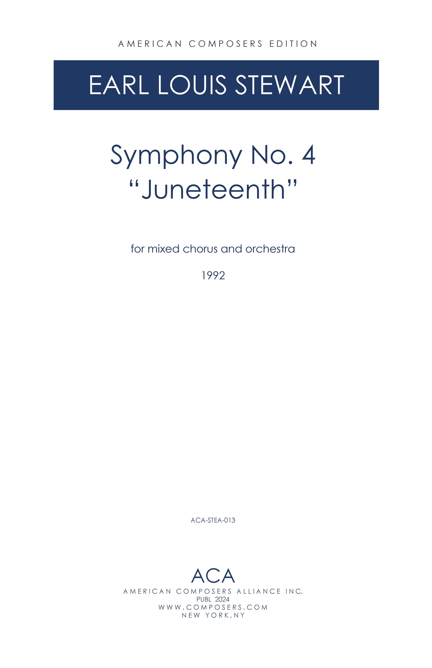 Symphony No. 4: "Juneteenth" full score