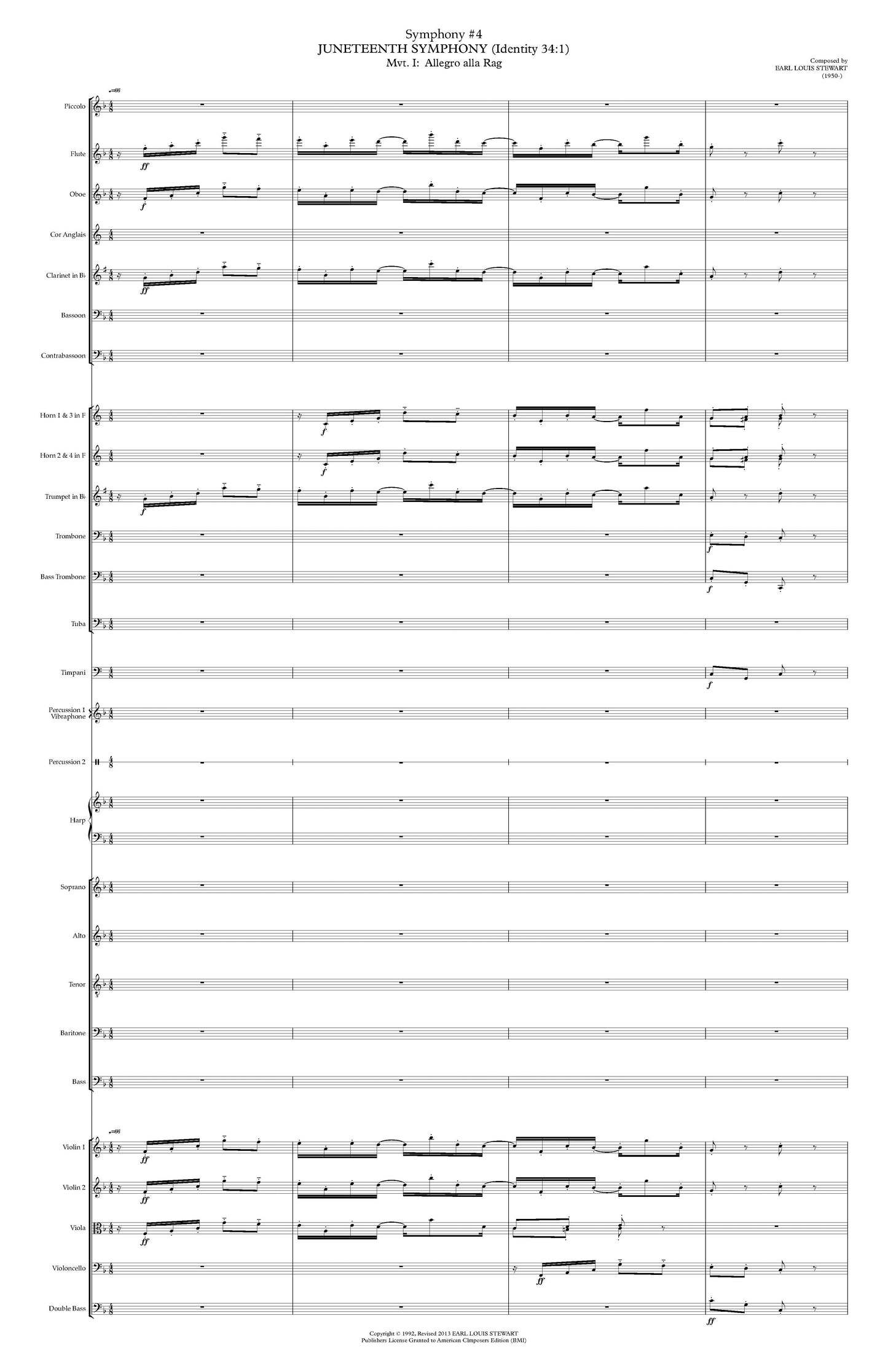 Symphony No. 4: "Juneteenth" full score