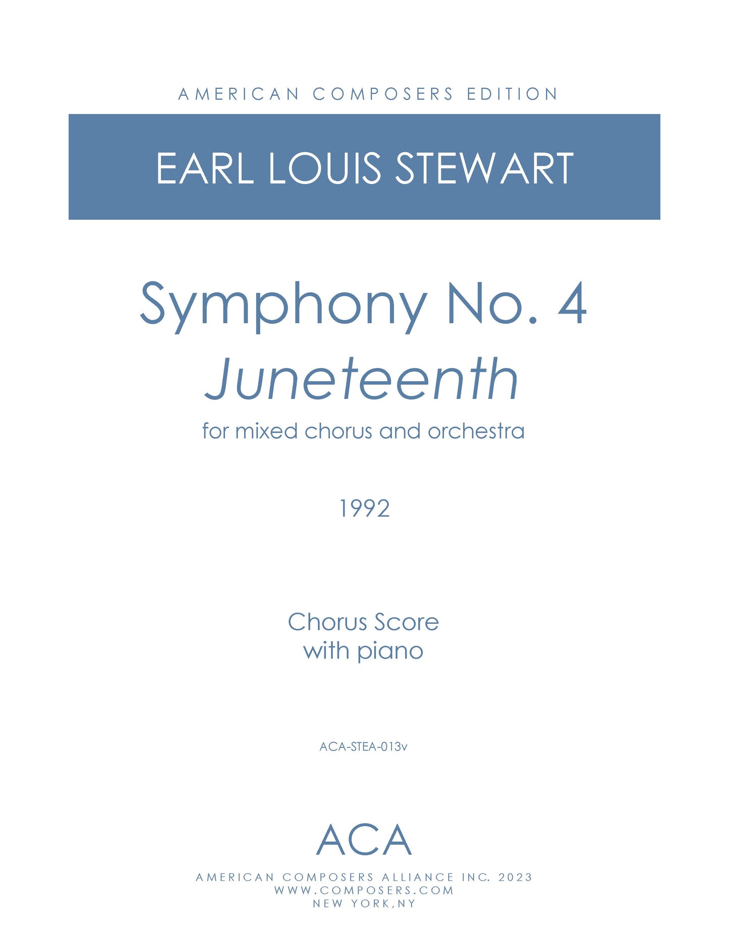 Symphony No. 4: "Juneteenth" choral score