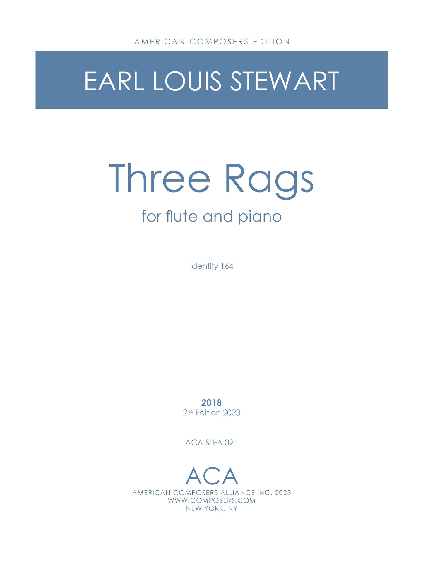 Three Rags for Flute and Piano