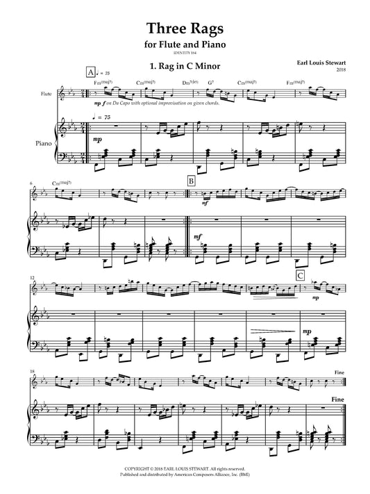 Three Rags for Flute and Piano