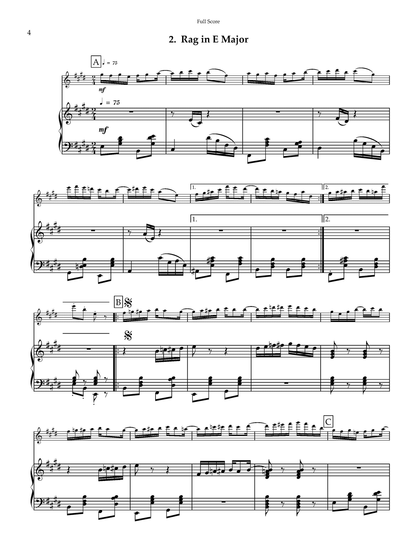 Three Rags for Flute and Piano