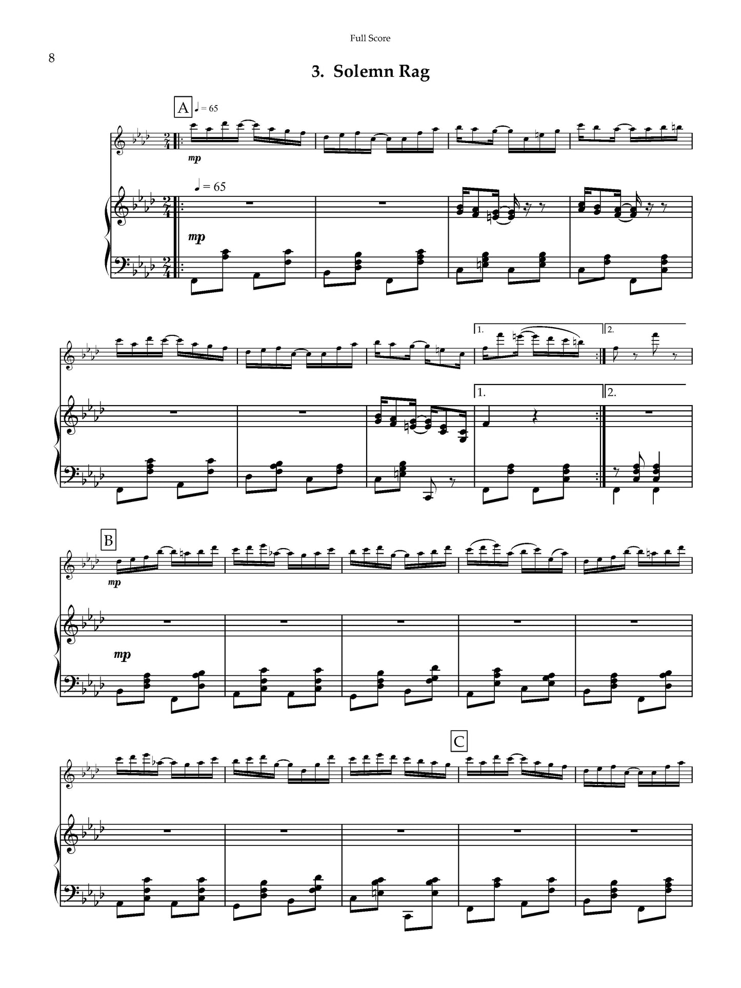 Three Rags for Flute and Piano