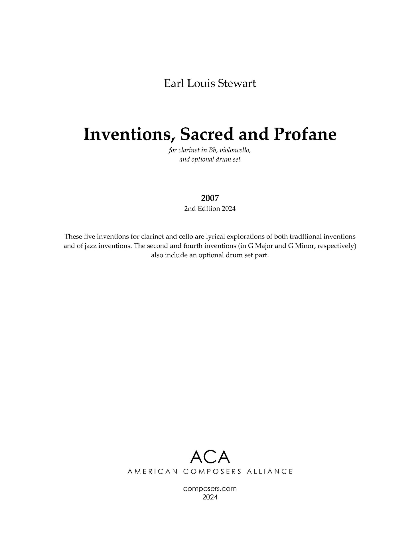 Inventions Sacred and Profane