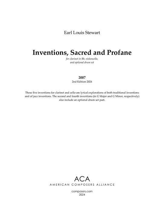 Inventions Sacred and Profane