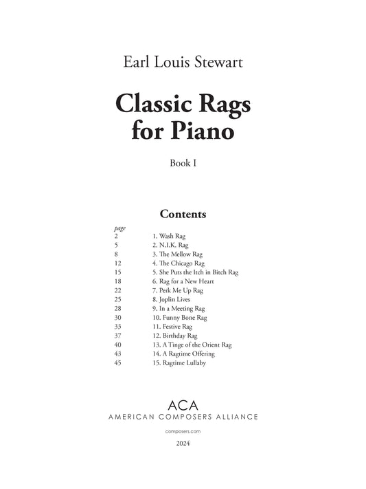 Classic Rags for Piano