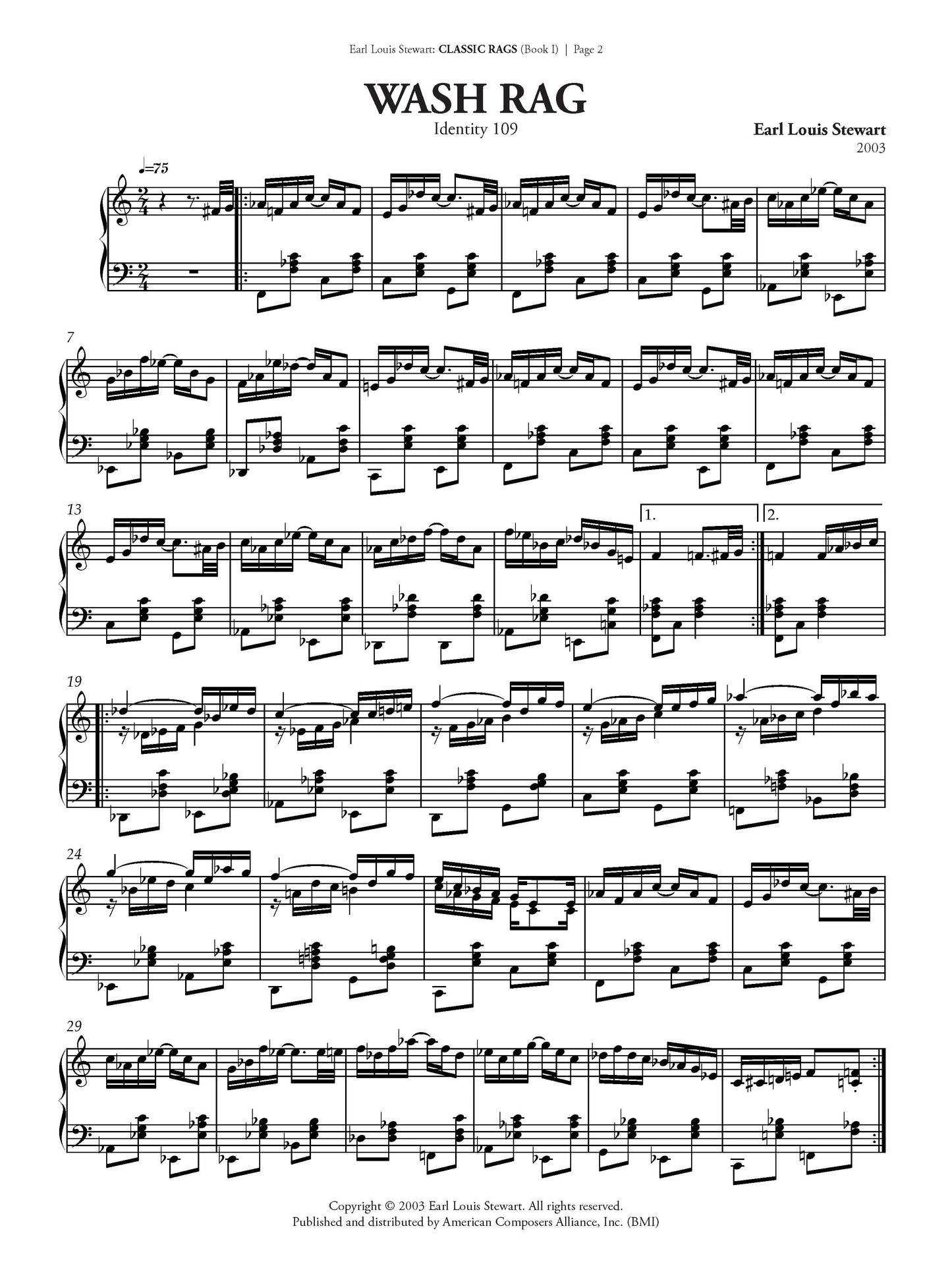 Classic Rags for Piano - Book 1