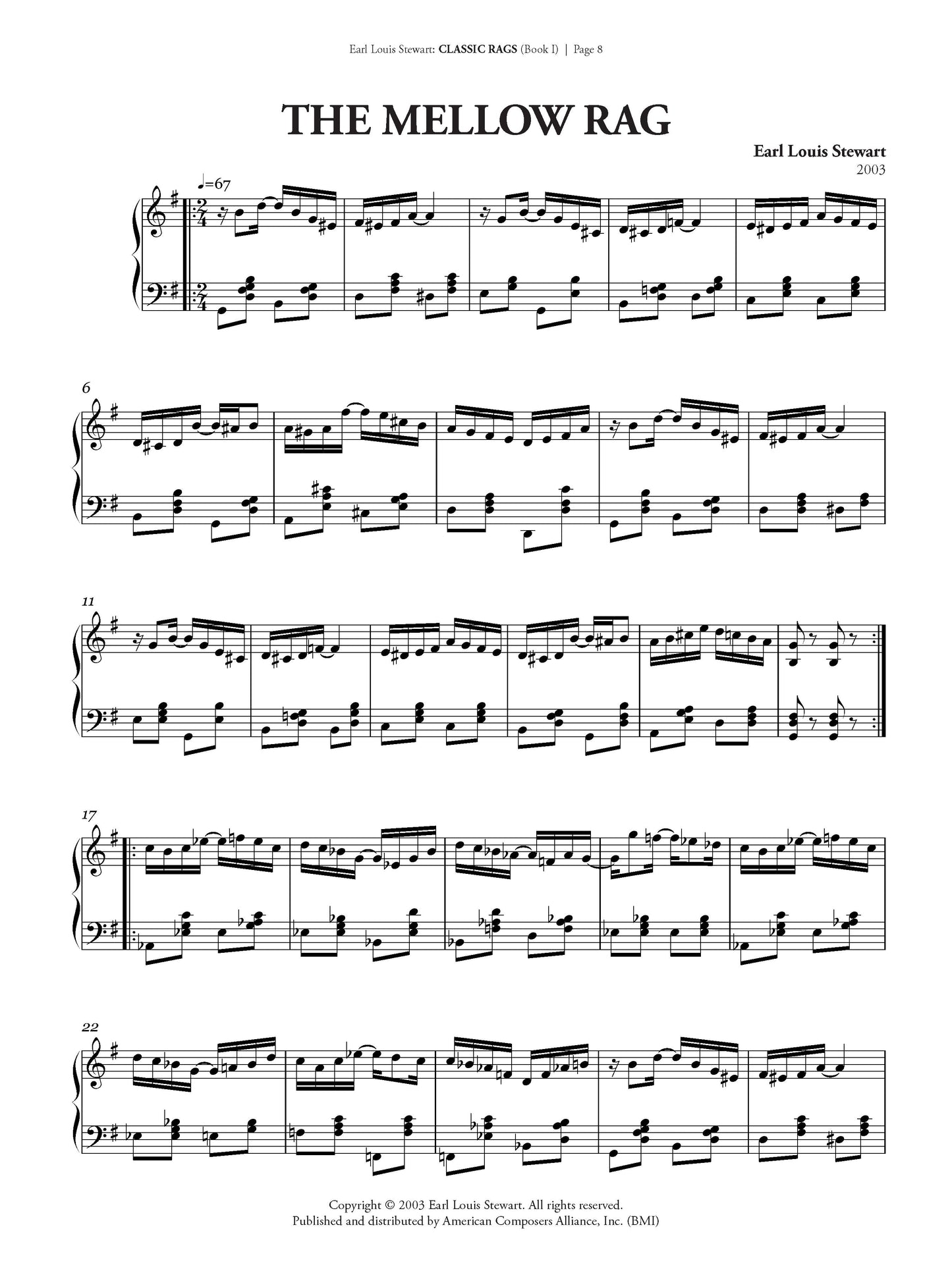 Classic Rags for Piano - Book 1