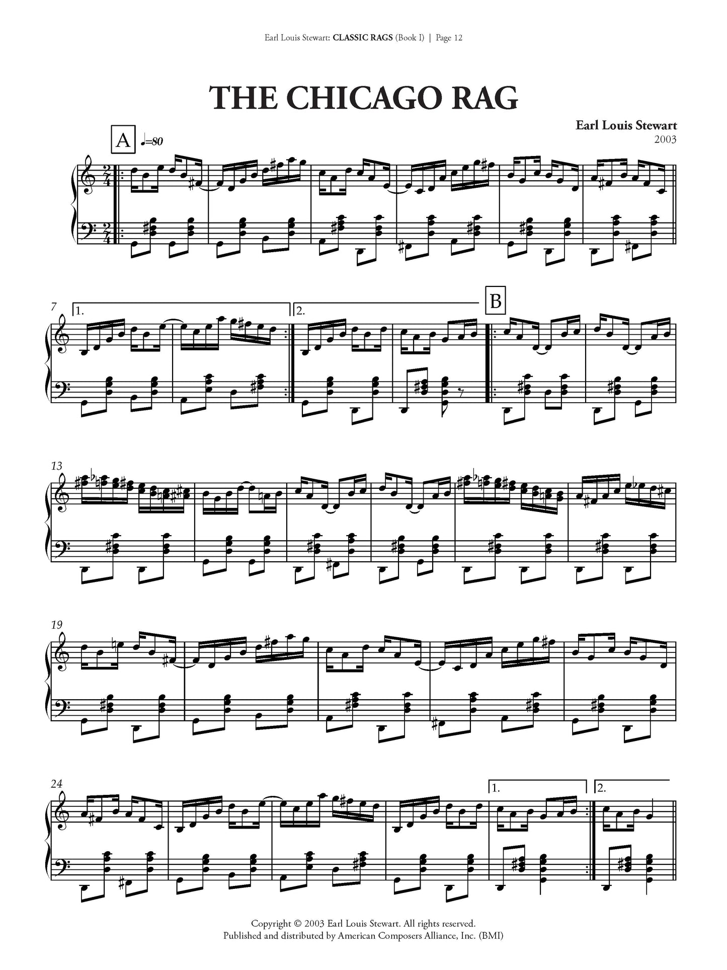 Classic Rags for Piano - Book 1