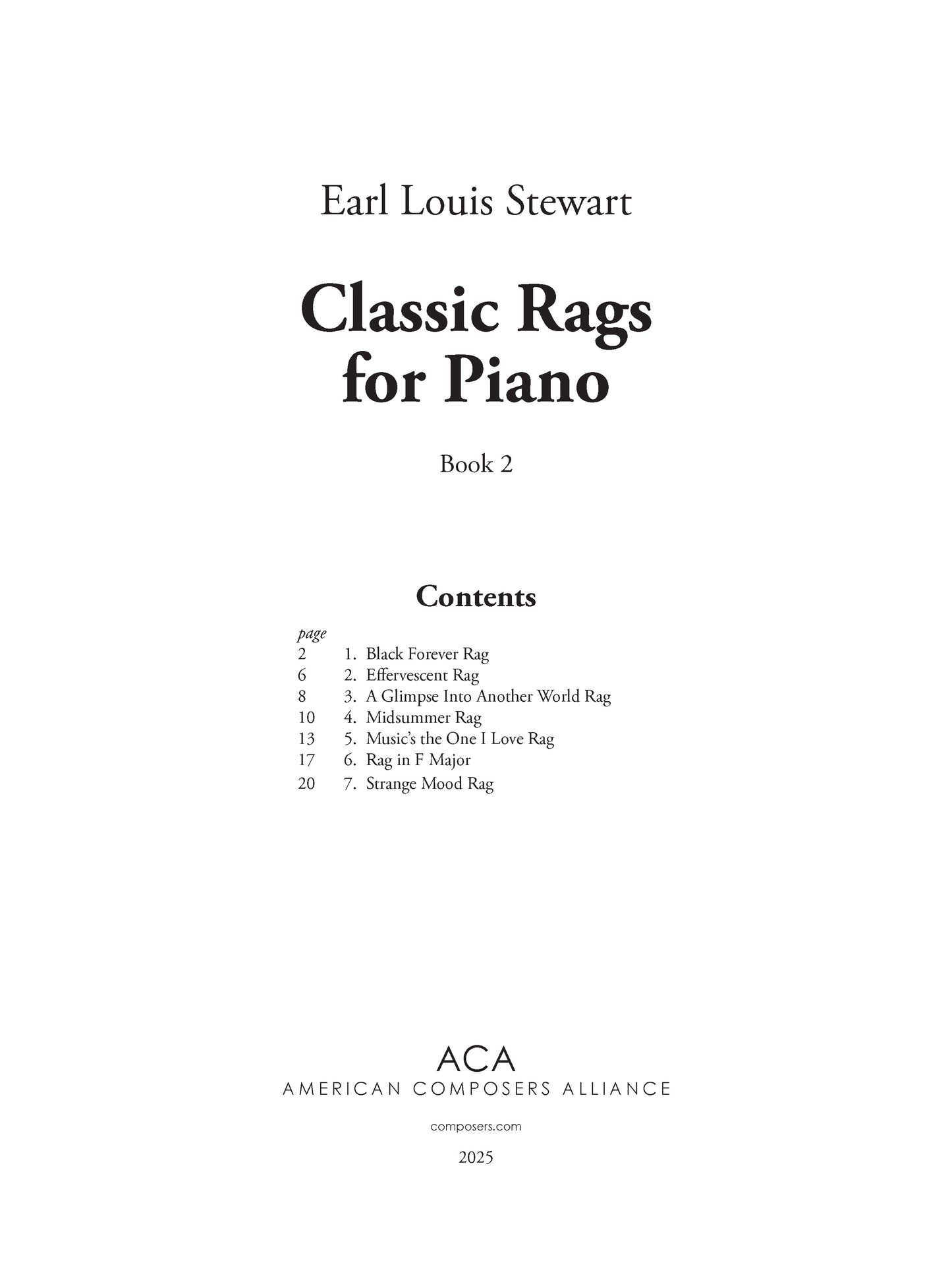 Classic Rags for Piano - Book 2