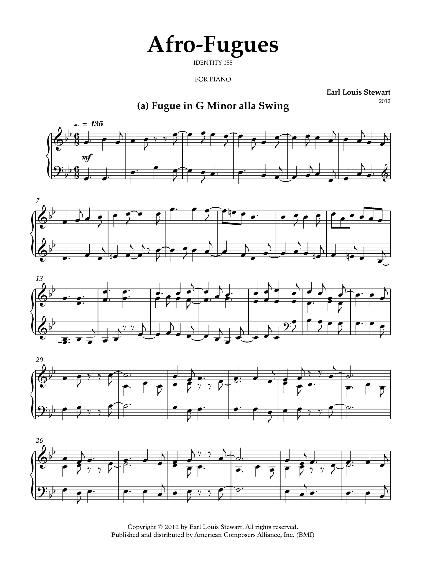 Afro-Fugues for Piano: Book 2