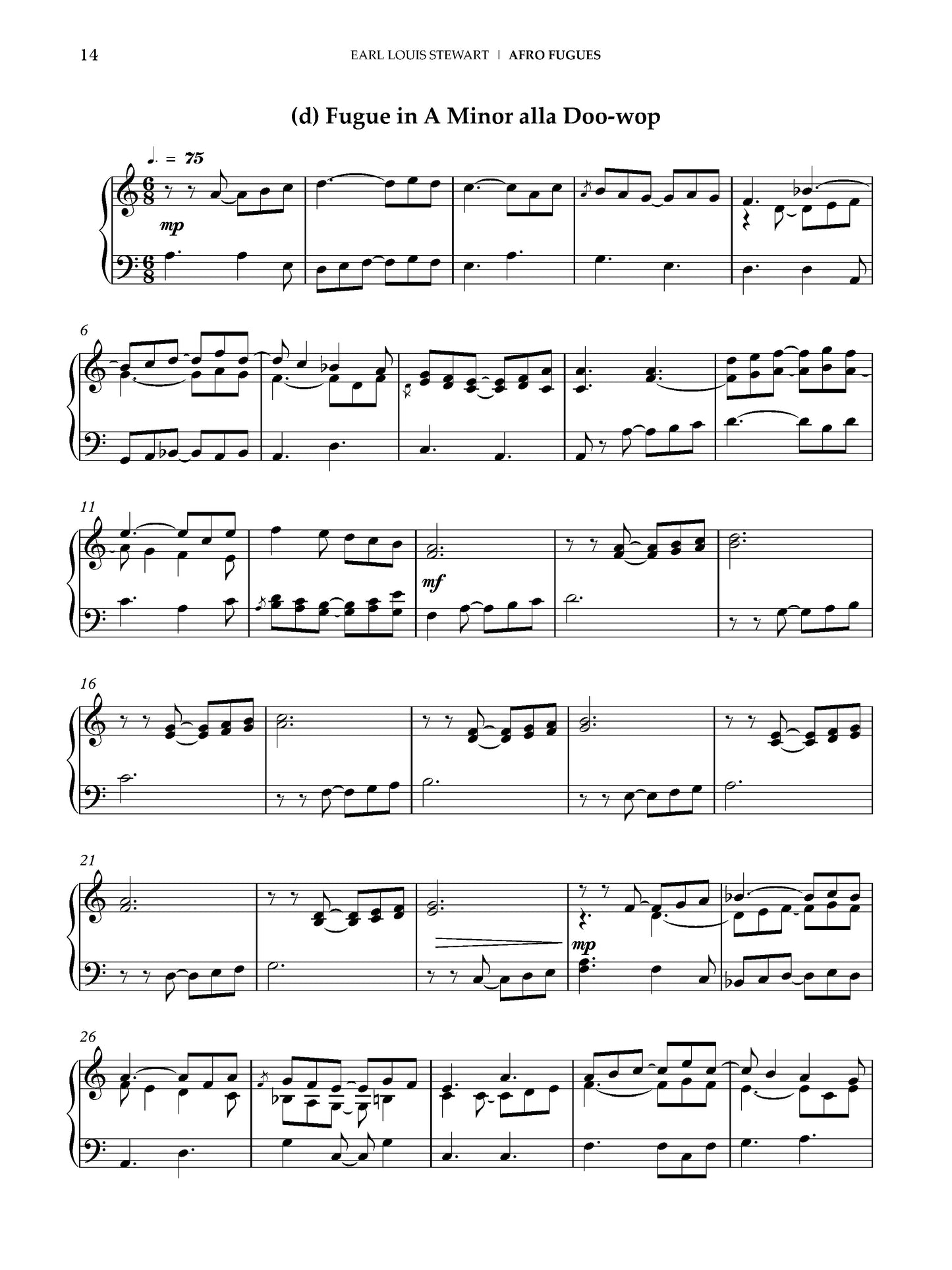 Afro-Fugues for Piano: Book 2