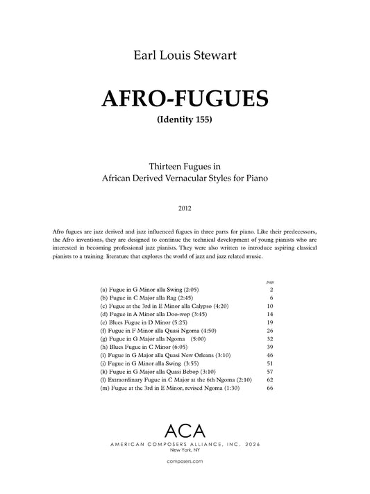 Afro-Fugues for Piano