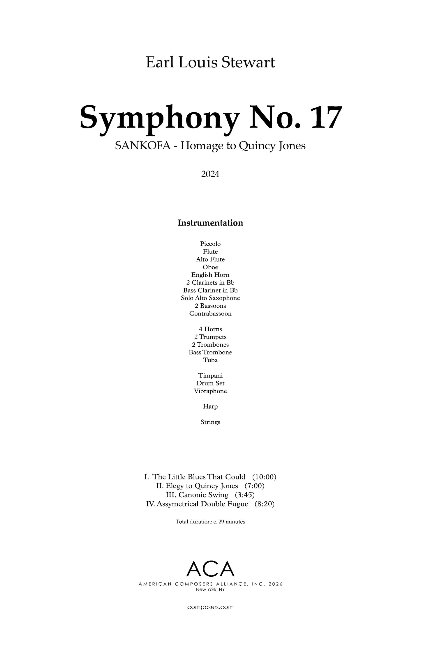 Symphony No. 17: "SANKOFA - Homage to Quincy Jones"