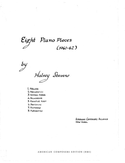 EIGHT PIANO PIECES