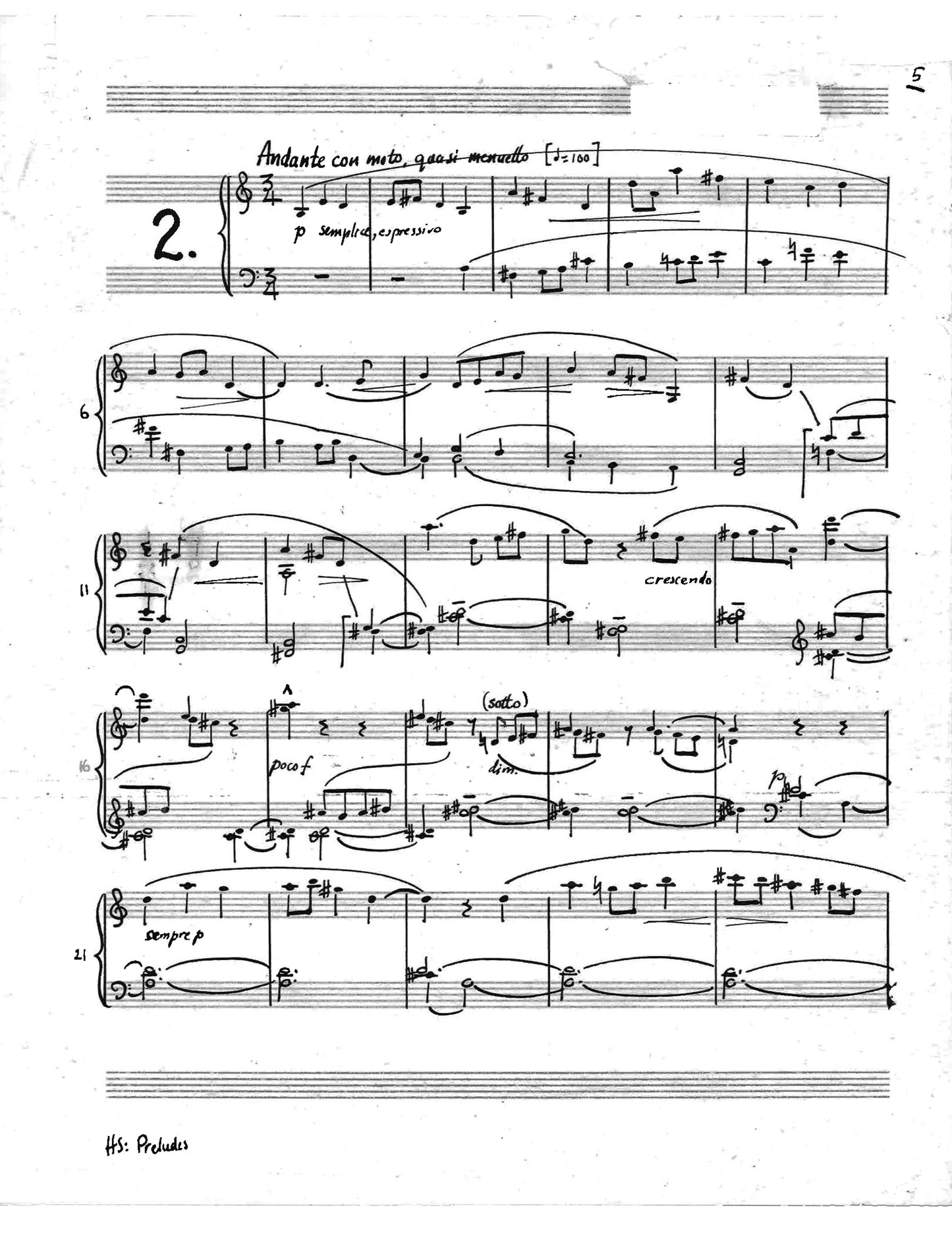 PRELUDES FOR PIANO (1st Series)