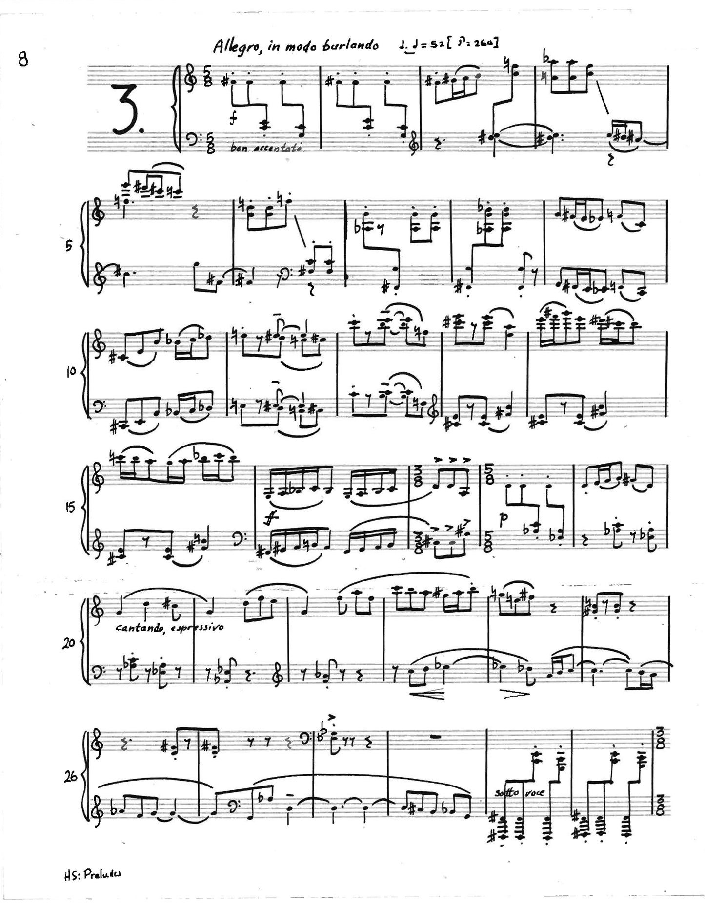 PRELUDES FOR PIANO (1st Series)