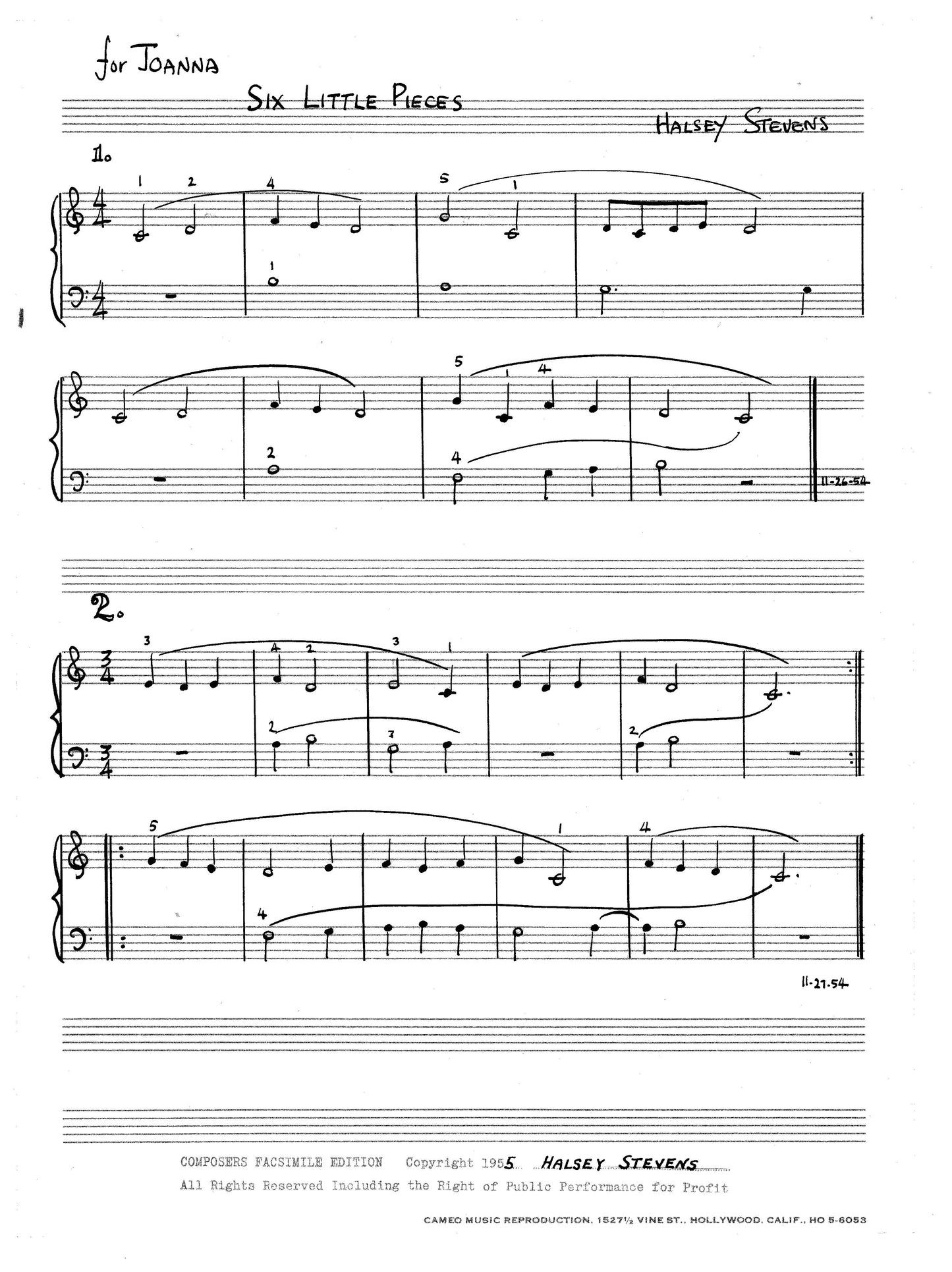 SIX LITTLE PIECES FOR THE PIANO