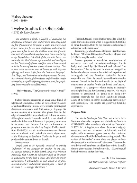 Twelve Studies for Oboe