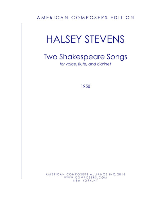 TWO SHAKESPEARE SONGS