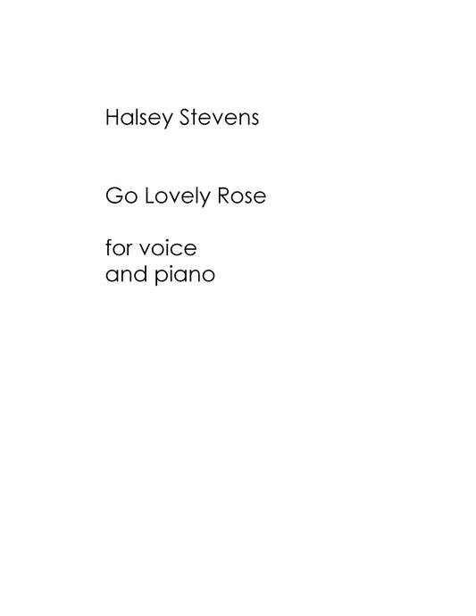 Go Lovely Rose - high voice and piano