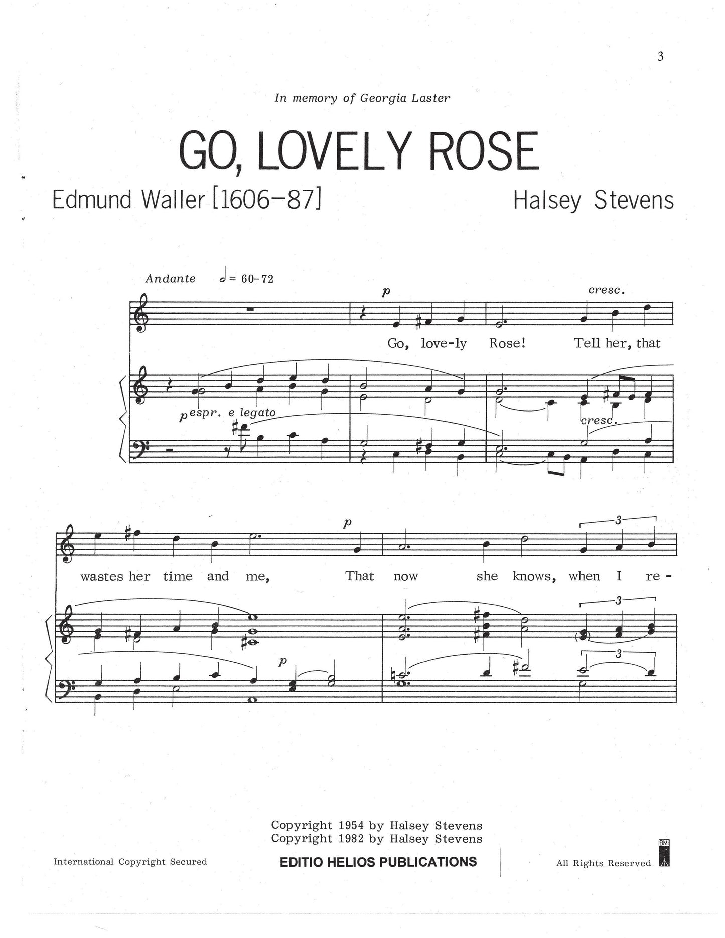 Go Lovely Rose - high voice and piano