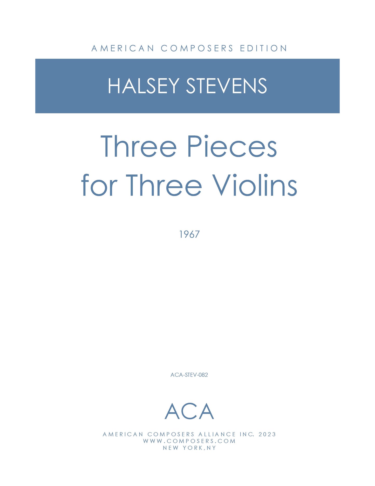 THREE PIECES FOR THREE VIOLINS