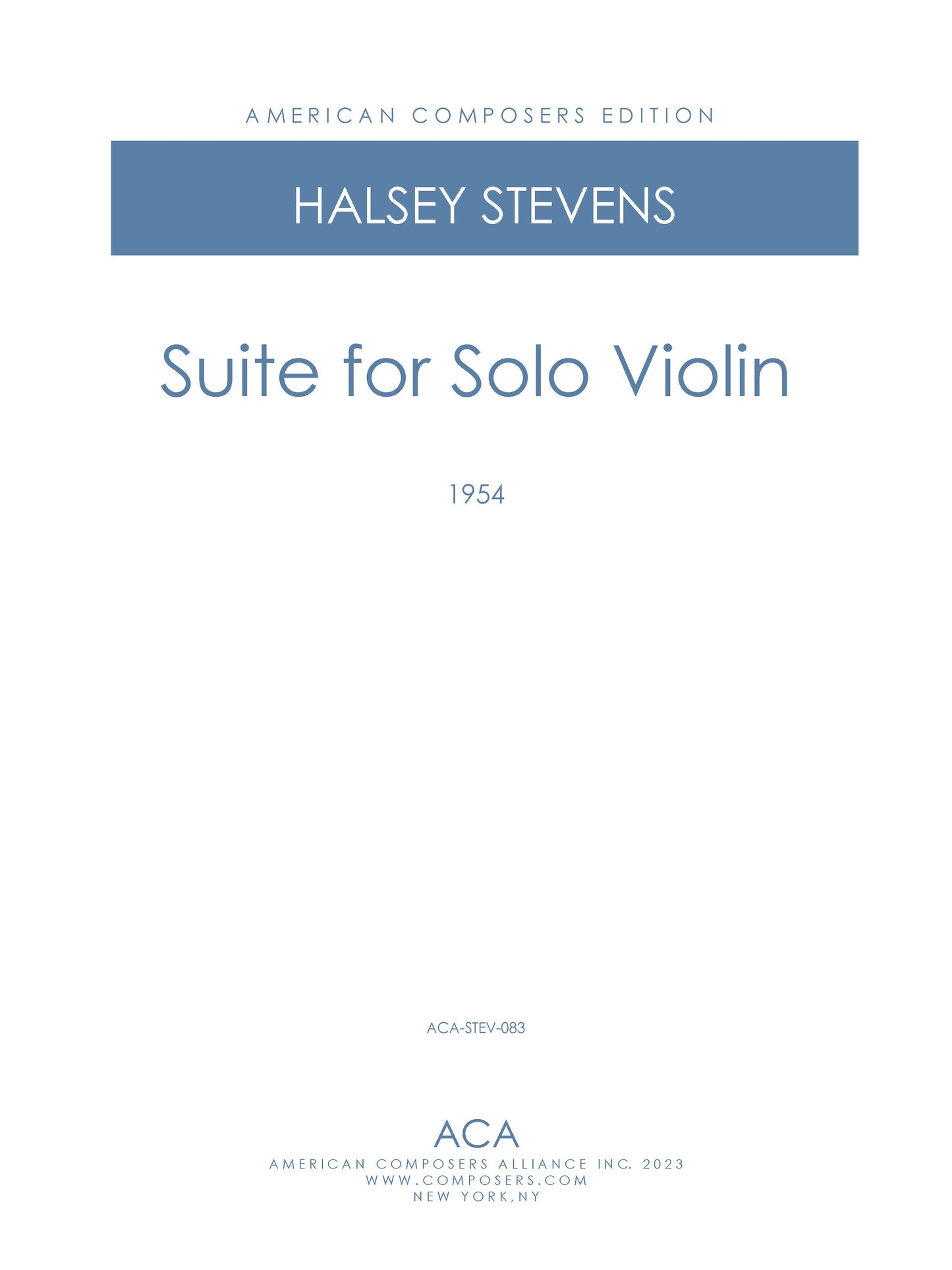 SUITE FOR SOLO VIOLIN