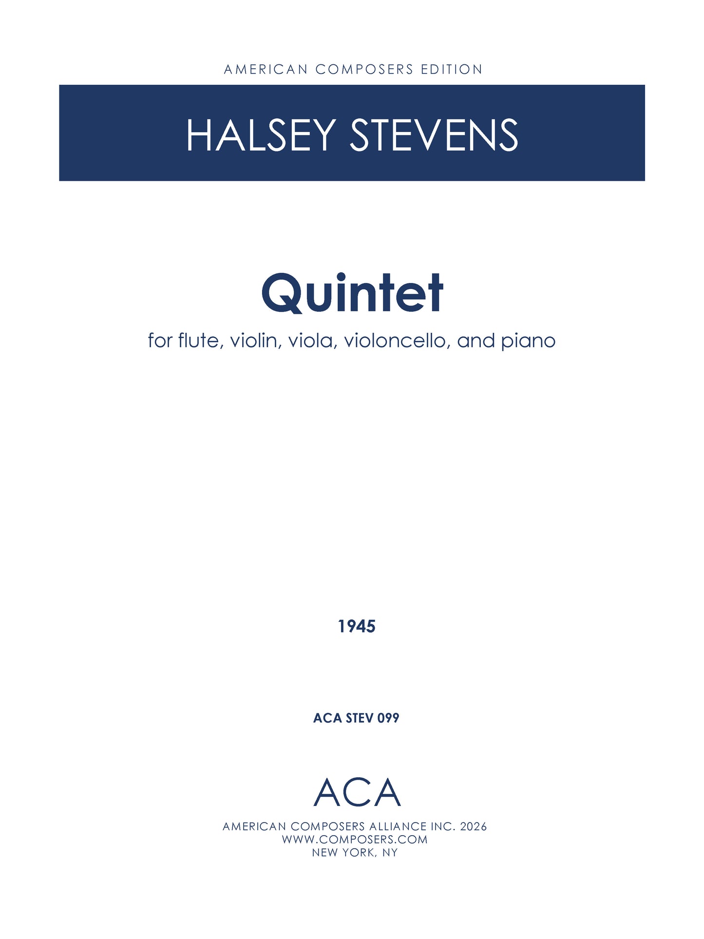 Quintet for flute, violin, viola, cello, and piano