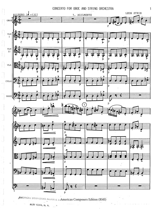 CONCERTO FOR OBOE and STRINGS - full score and solo oboe part