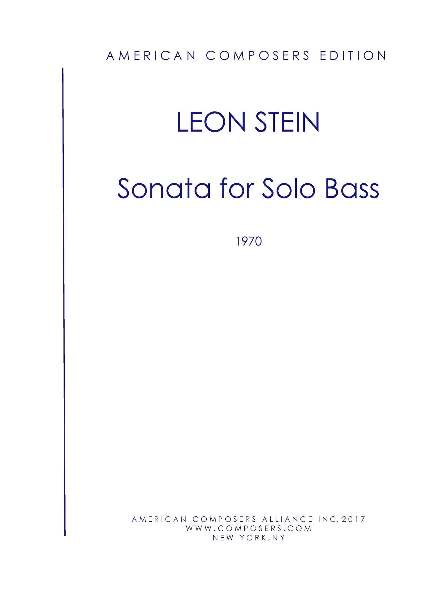 SONATA, for Solo Bass