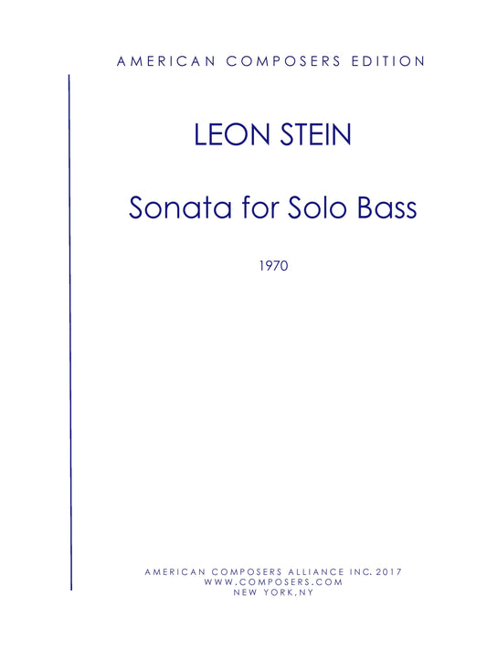 SONATA, for Solo Bass