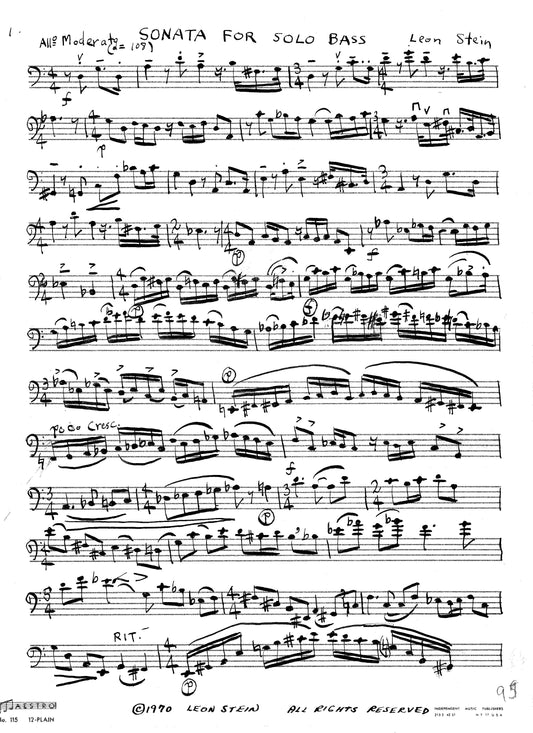 SONATA, for Solo Bass