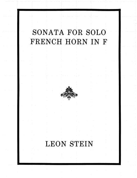 SONATA, for Solo French Horn