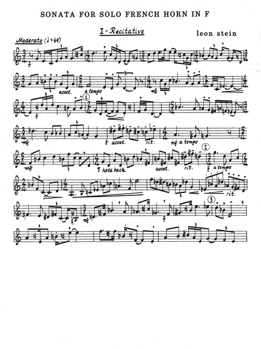 SONATA, for Solo French Horn