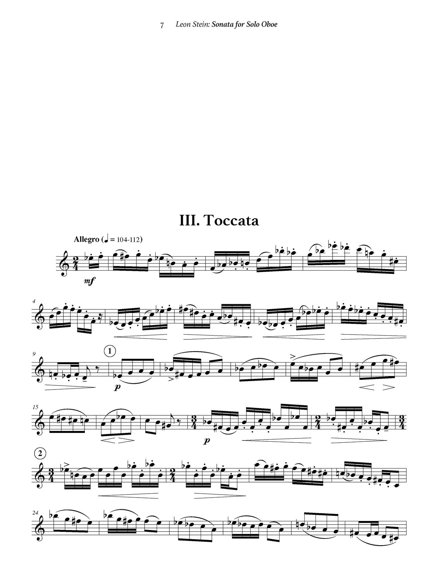 SONATA for Solo Oboe